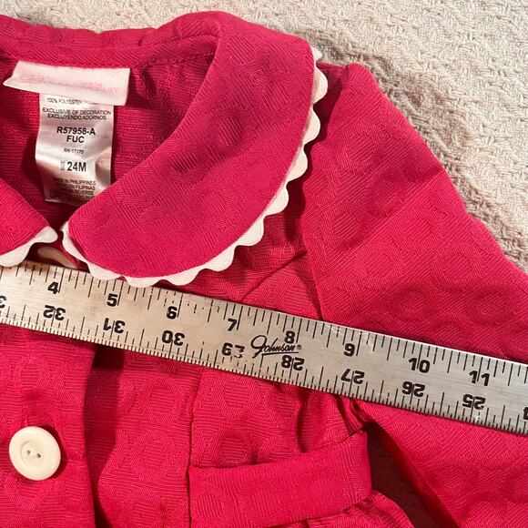 Girls Pink Coat with Bows - 24 Months Bonnie Baby Dressy Coat - Picture 10 of 11